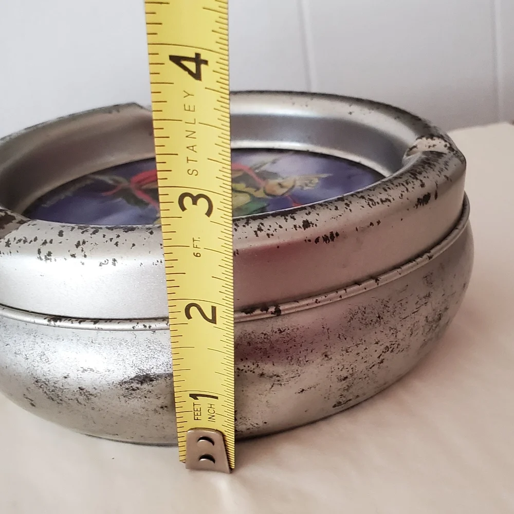 UNIQUE VINTAGE ASHTRAY Hash Tray With Lid Travel 1970s Hippy 5½
